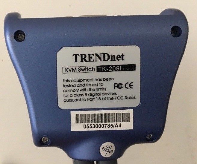 Trendnet Integrated 2-Port KVM Switch with Cables Model TK-209i