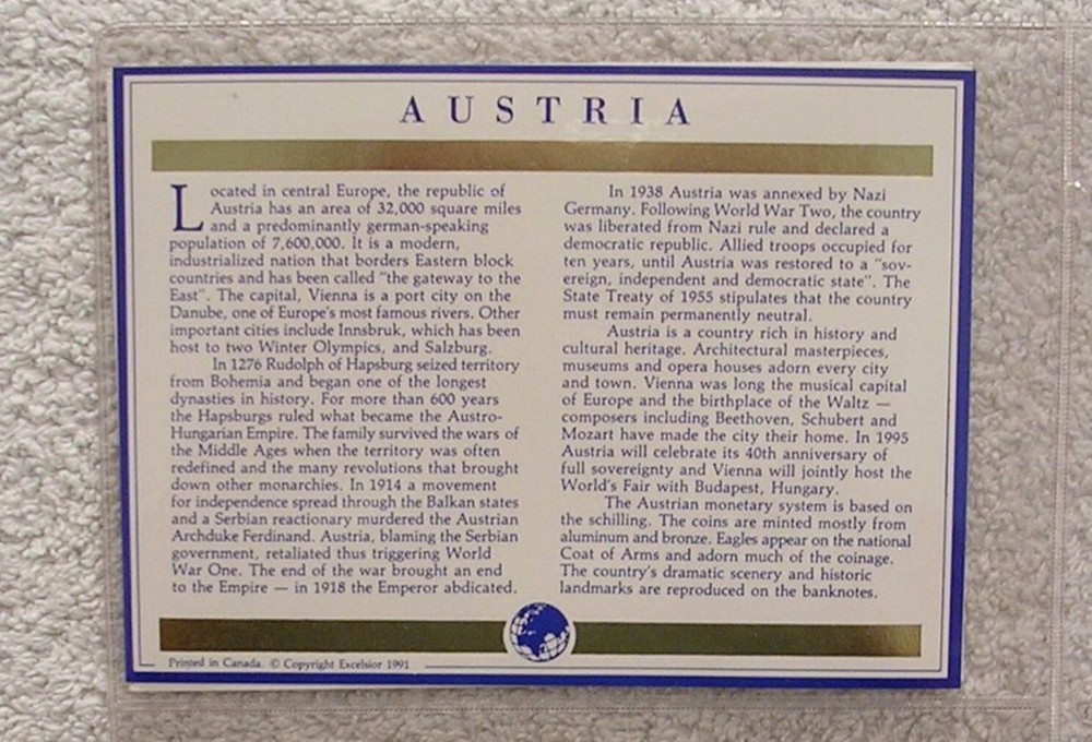 Coin and Currency Covers - Austria
