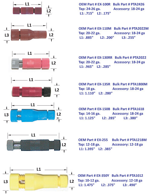 100 Pack Black Posi-Tap #PTA1012B 10-12 ga wire connector