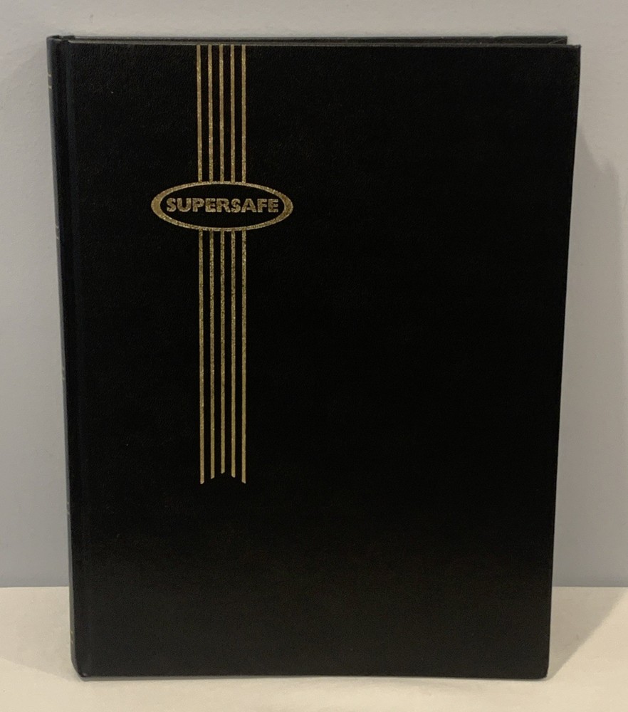 Supersafe Black Leather Bound Stamp Holder Book Model# W 4/16 Made In Holland