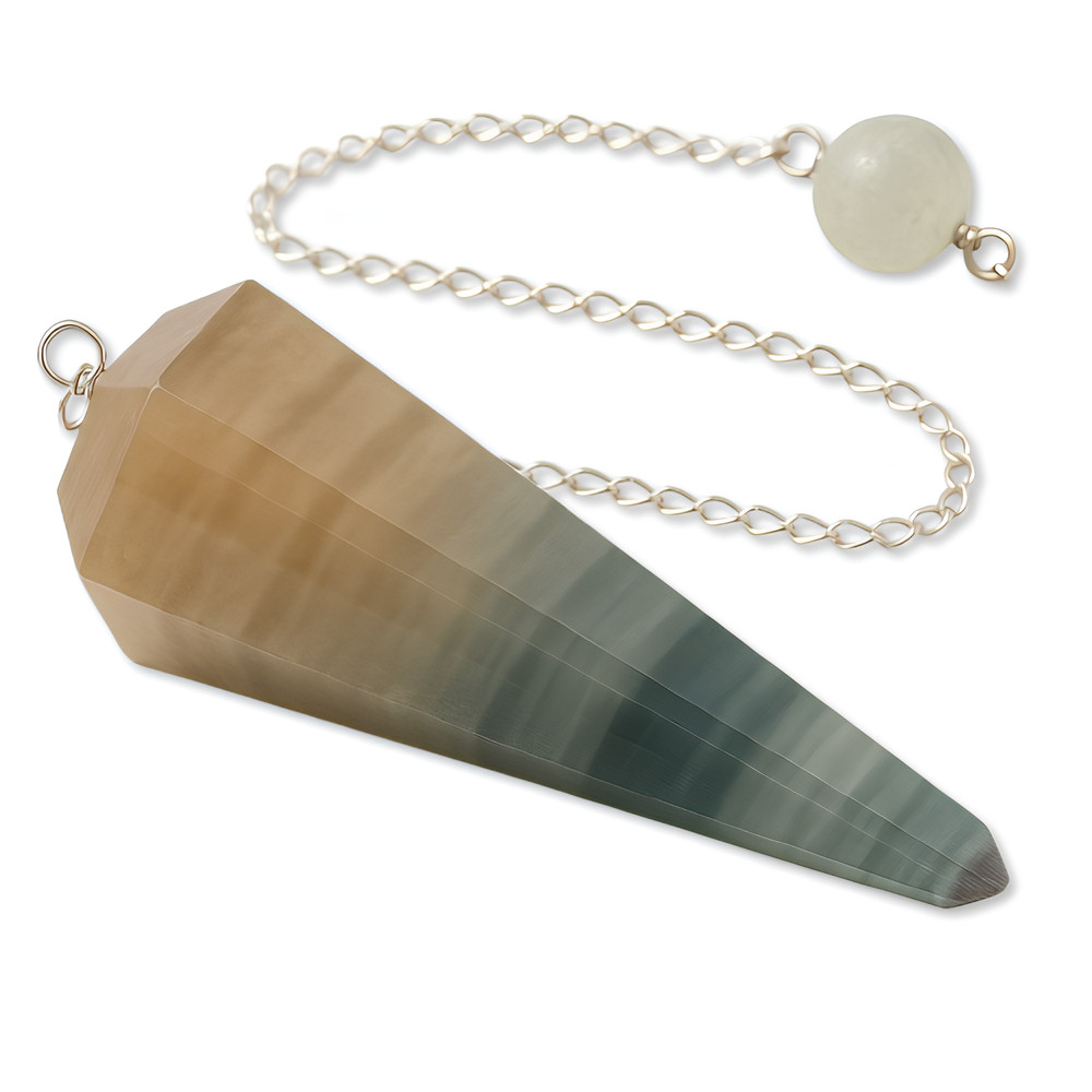 Fluorite Pendulum Dowser Crystal Divination Real Gemstone Scrying Yes No Tool