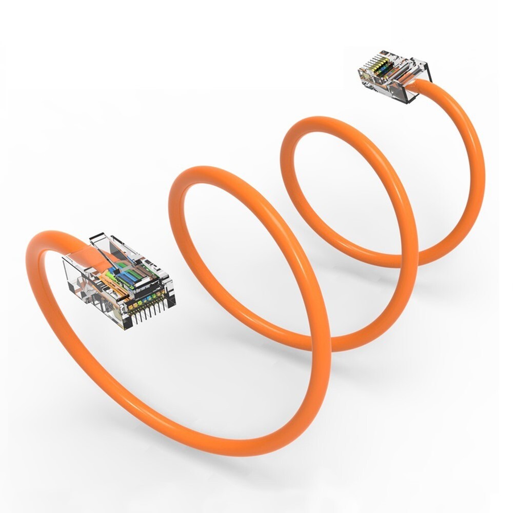 75FT Cat5e RJ45 Ethernet LAN Network Patch Cable UTP Non-Booted Copper Orange