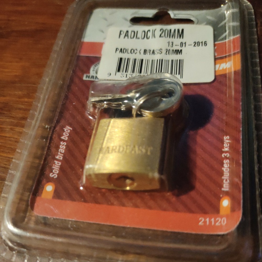 Brass Padlock 20mm Includes Three Keys HardFast