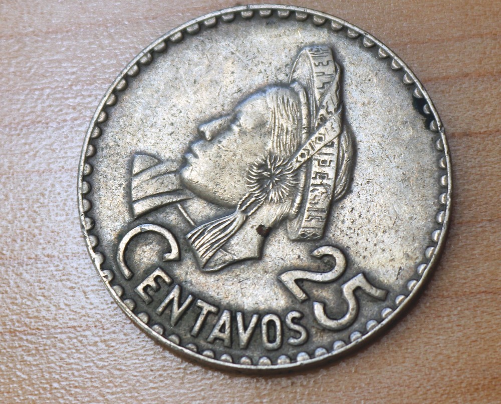 1970 Guatemala 25 Centavos
