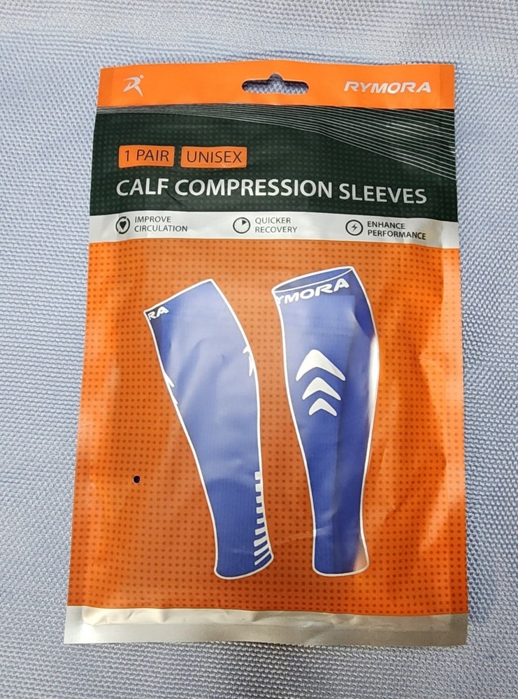 CALF COMPRESSION SLEEVES (BLUE Size MEDIUM)