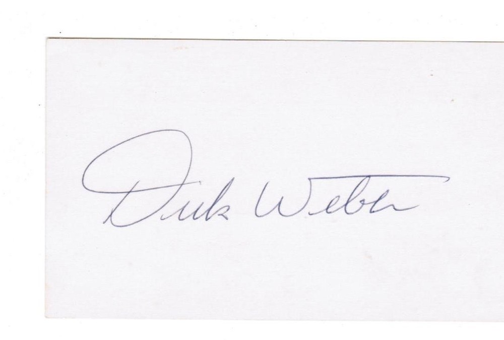 Dick Weber Signed Index - Bowling Superstar