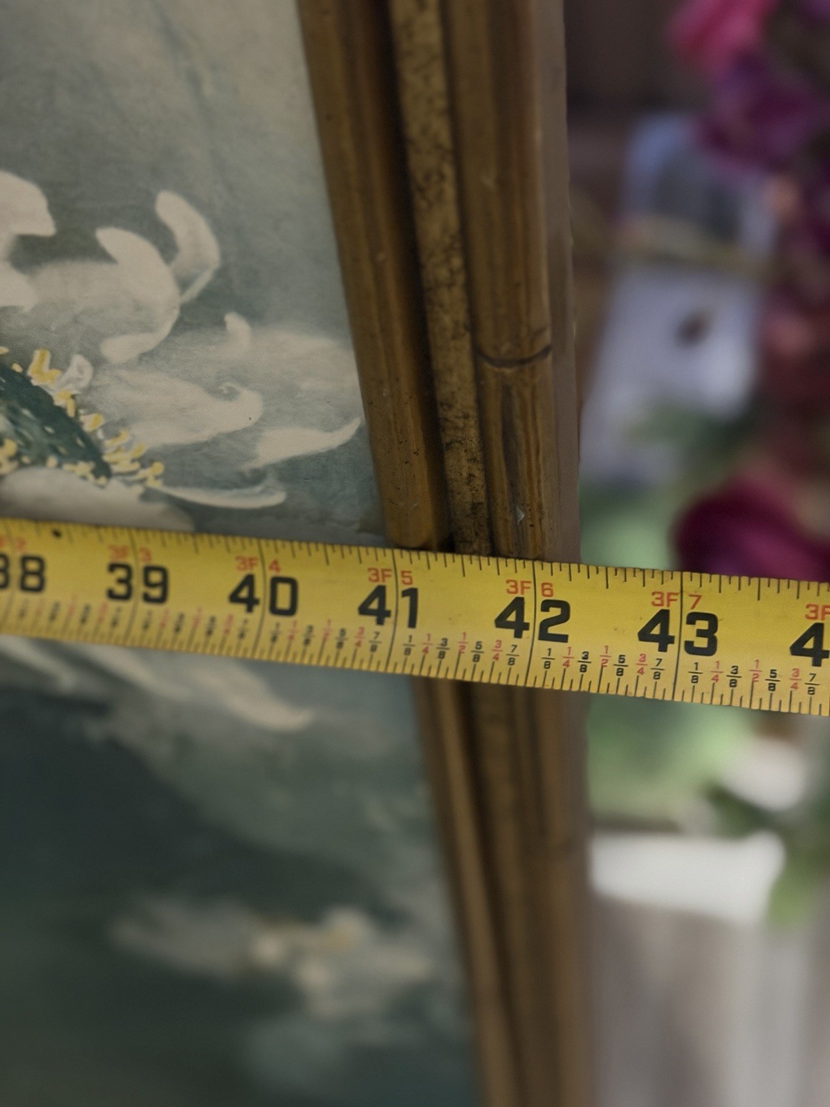 Asian Lotus Wall Art Framed Chinese Style Birds Bamboo Decor