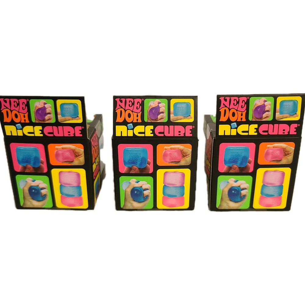 Nee Doh Nice Cube Schylling Super Solid Squish Toy Blue Purple