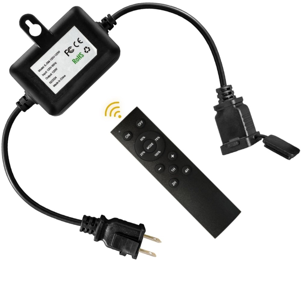 120W(Max) Remote Dimmer Timer Function Plug in for All Outdoor String Lights,...