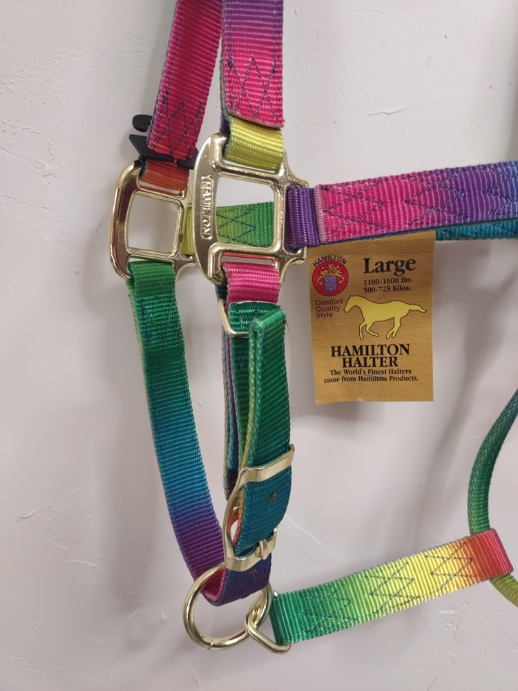 Adjustable Hamilton Halter LARGE 1100-1600lbs solid brass Hardware