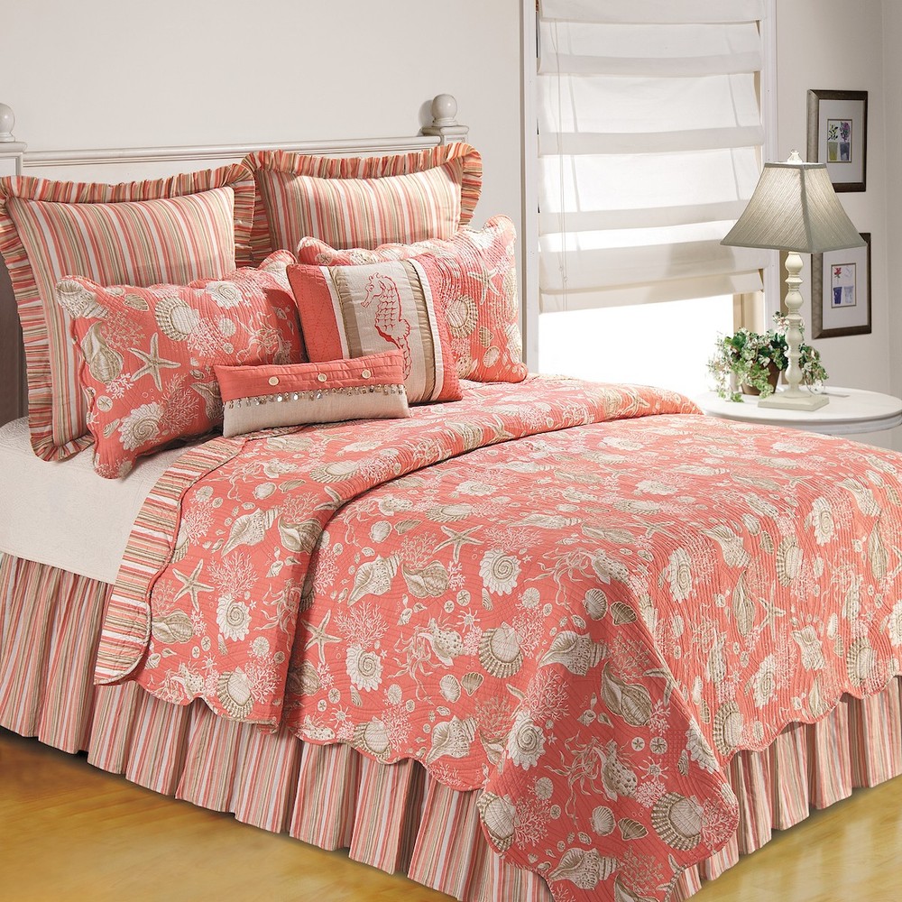 F Bedspread Coral Natural S