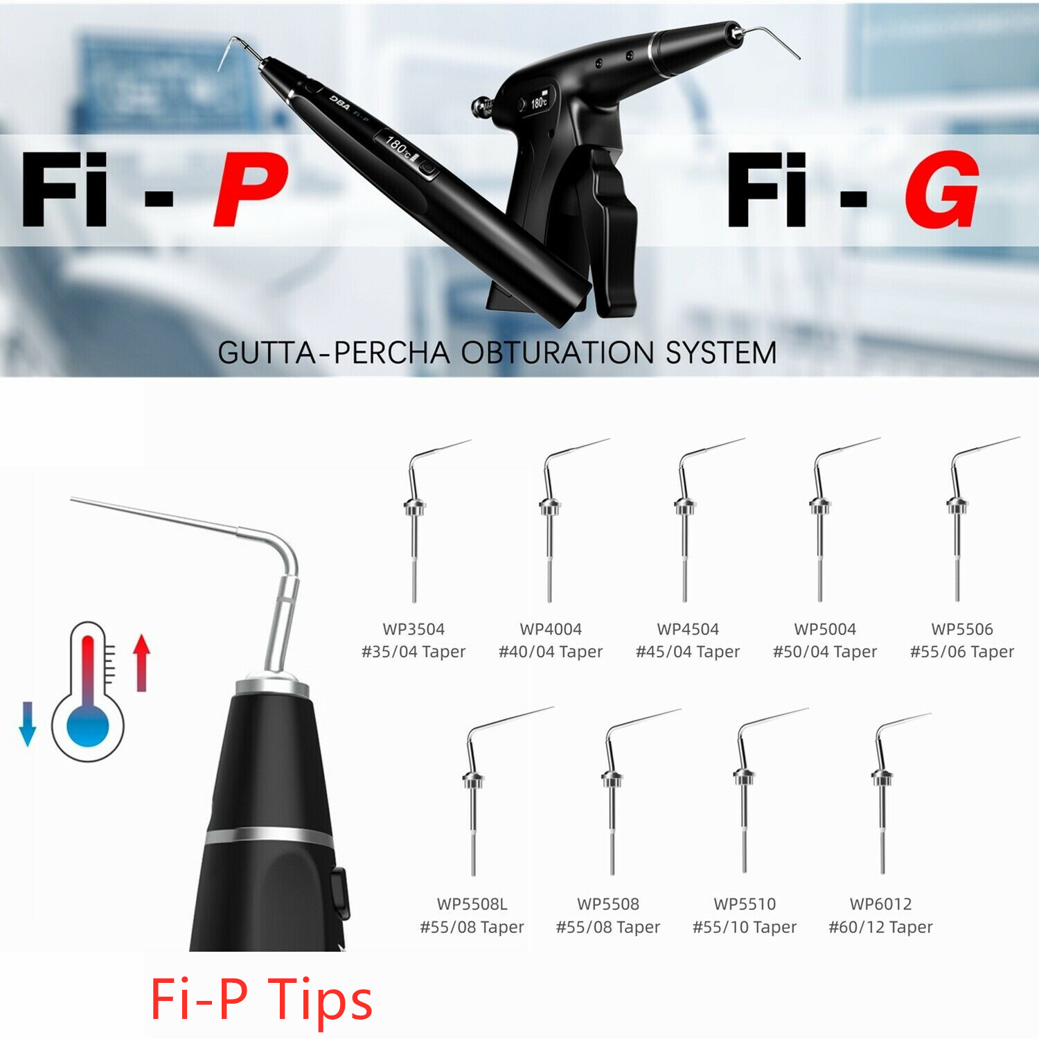 Woodpecker Dental Gutta Percha Pen Heated Tips for Endo Obturation System Fi-P