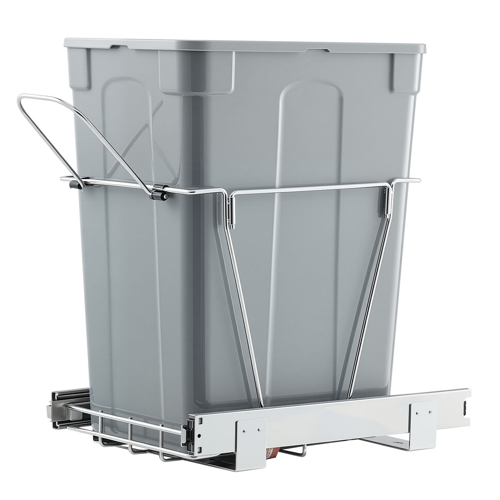 35QT Pullout Waste Container Under Cabinet Kitchen Garbage Bin Trash Can