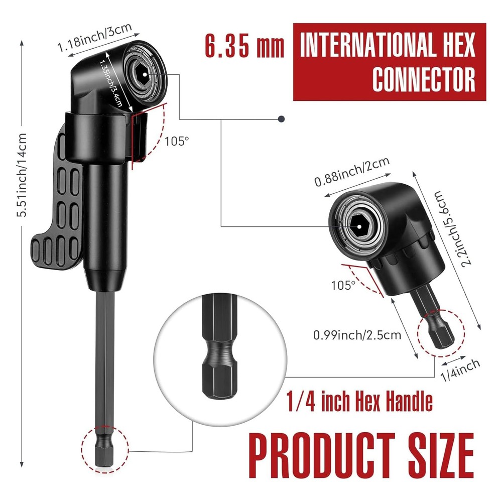 17Pcs Flexible Drill Bit Extension Kit + 3 Rotatable Socket Adapters