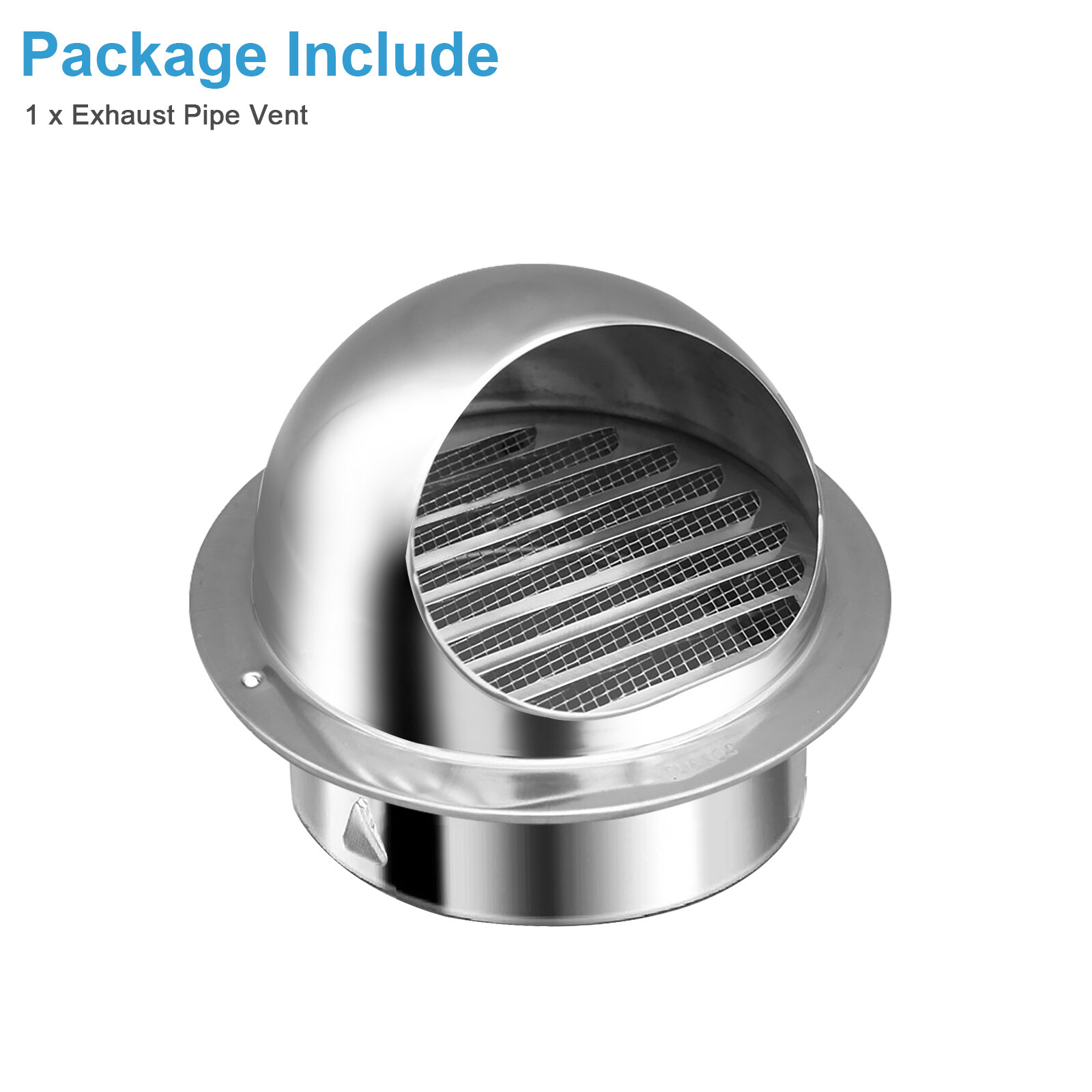 4in Duct Fan Soffit Air Vent 304 Stainless Steel Round Wall Outlet Grille Cover