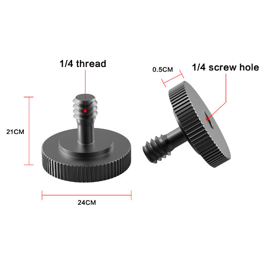 2pcs Universal 1/4” Camera Thumb Screws Camera Quick Release L Bracket Screws