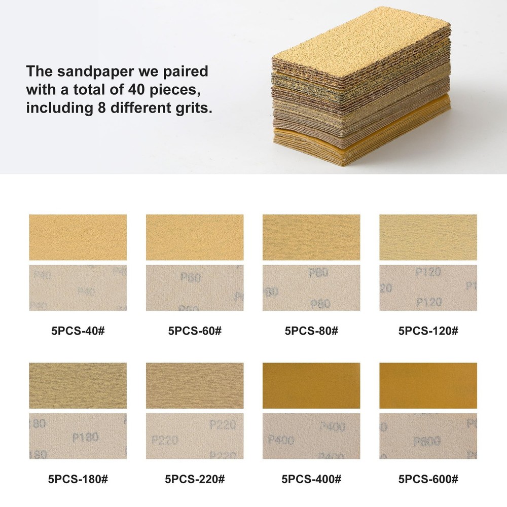 56 PCS Hand Sanding Block Set Include 16 PCS Contoured Profile Sander Block a...