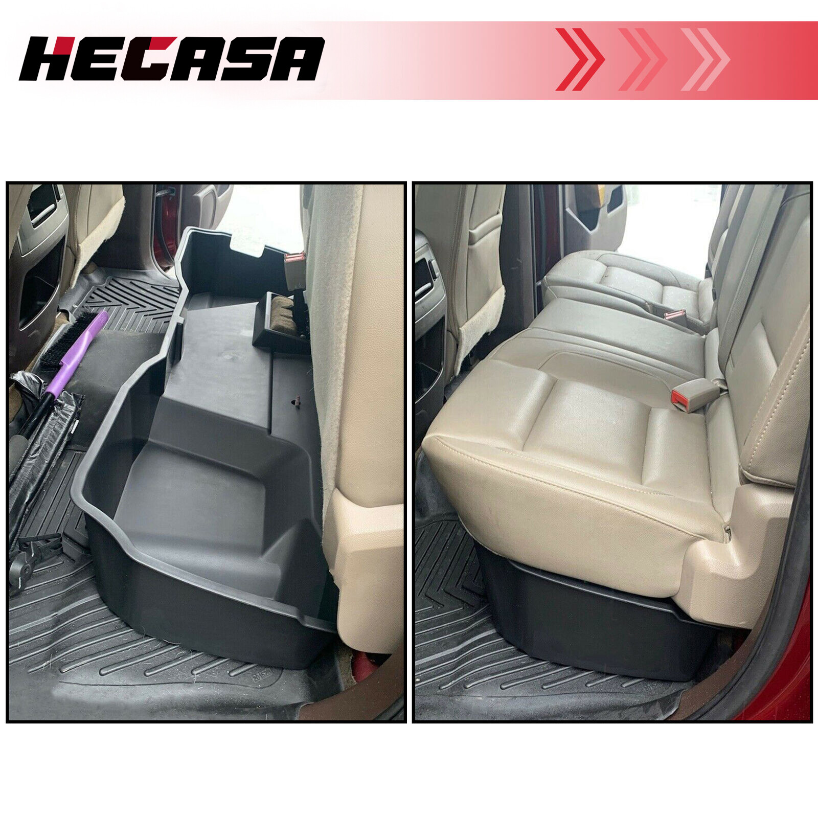 Underseat Storage Box for 2014-18 Silverado GMC Sierra 1500 Extended Double Cab