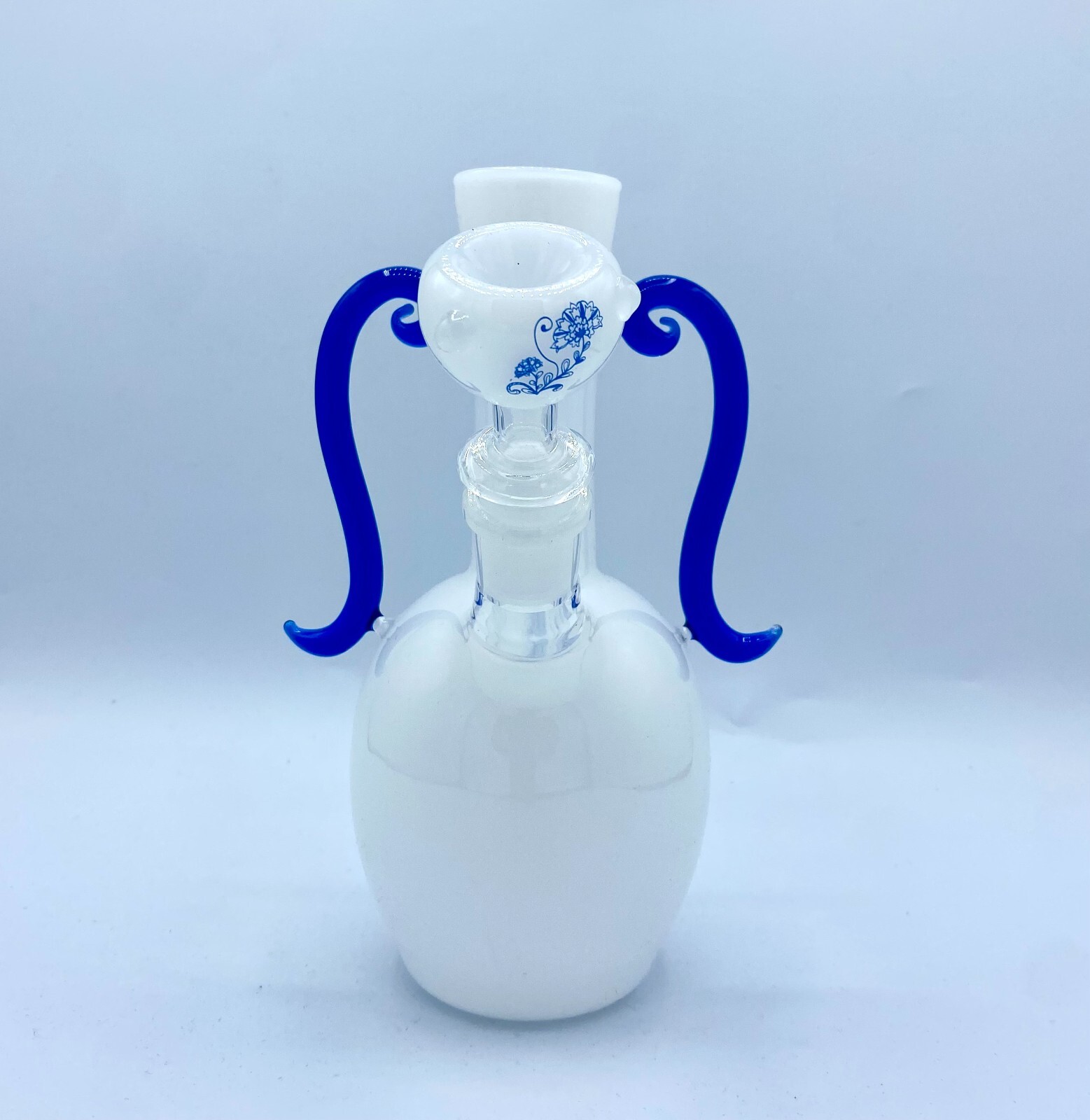 7" Porcelain Water Pipe Bong Tobacco Smoking Pipe Glass Bowl