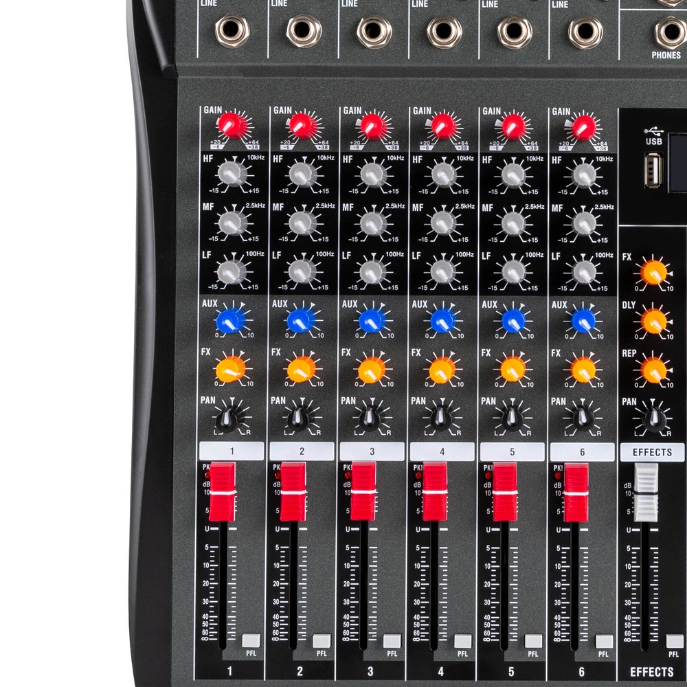 Professional Digital 6Channel Bluetooth Live Studio Audio Mixer Effects USB