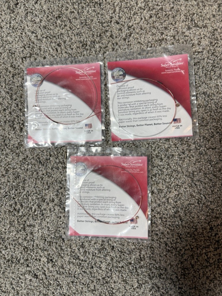 Red Label Violin Single E String 4/4 Medium 2117 3 Pack