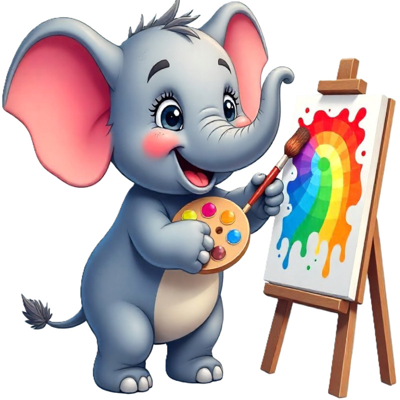 30 Custom Elephant Painter Personalized Address Labels