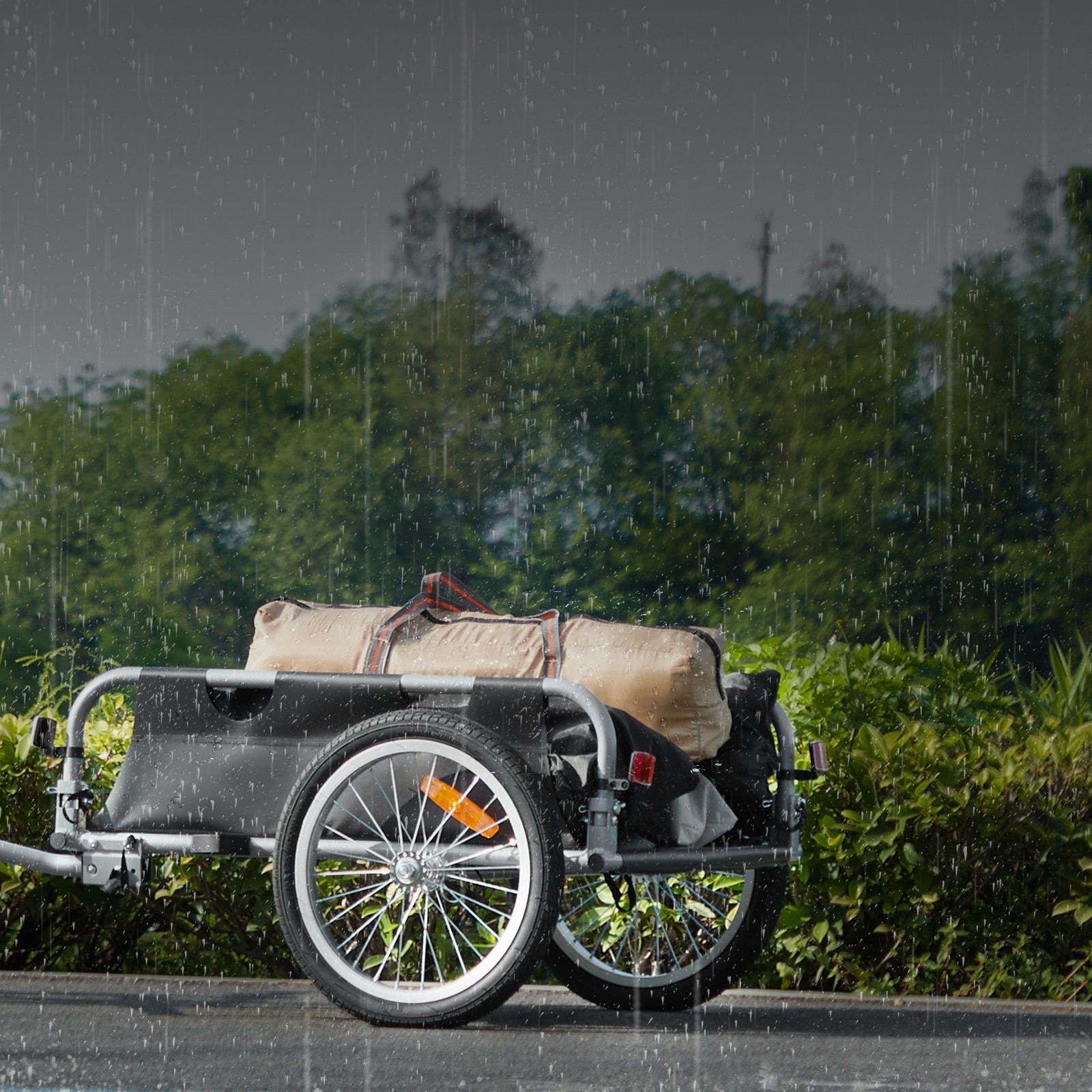 Bike Cargo Trailer Bicycle Carrier Storage Cart 100lbs Load Aluminum Alloy