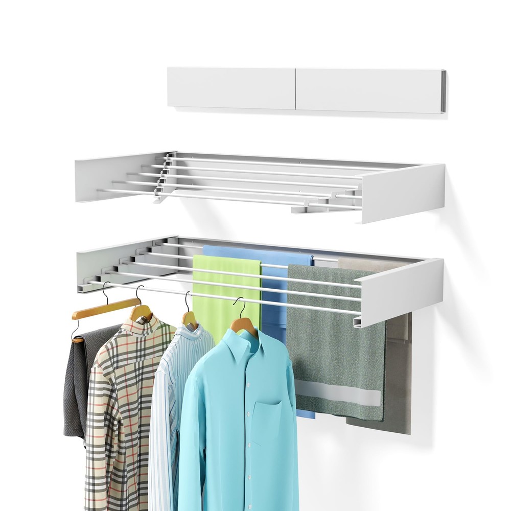 Laundry Drying Rack Collapsible, Wall Mounted, Clothes Drying Rack, 31.5 Wide...