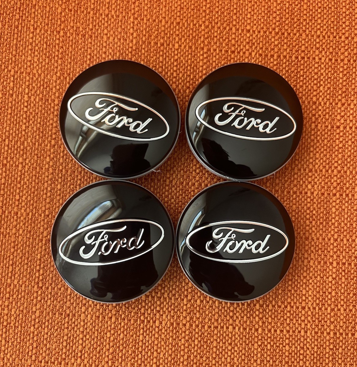 4Pcs Wheel Center Caps 2-1/8" BLACK Hubcaps Rim Emblem for Ford 54mm