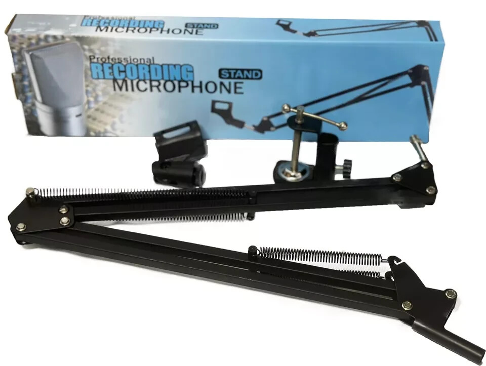 Professional Recording Microphone Stand - Adjustable Height, Sturdy & Versatile