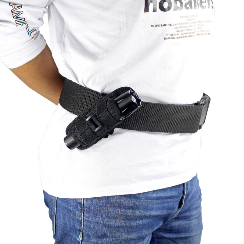 Tactical 360 Degrees Rotatable Flashlight Pouch Holster Torch Case for Belt