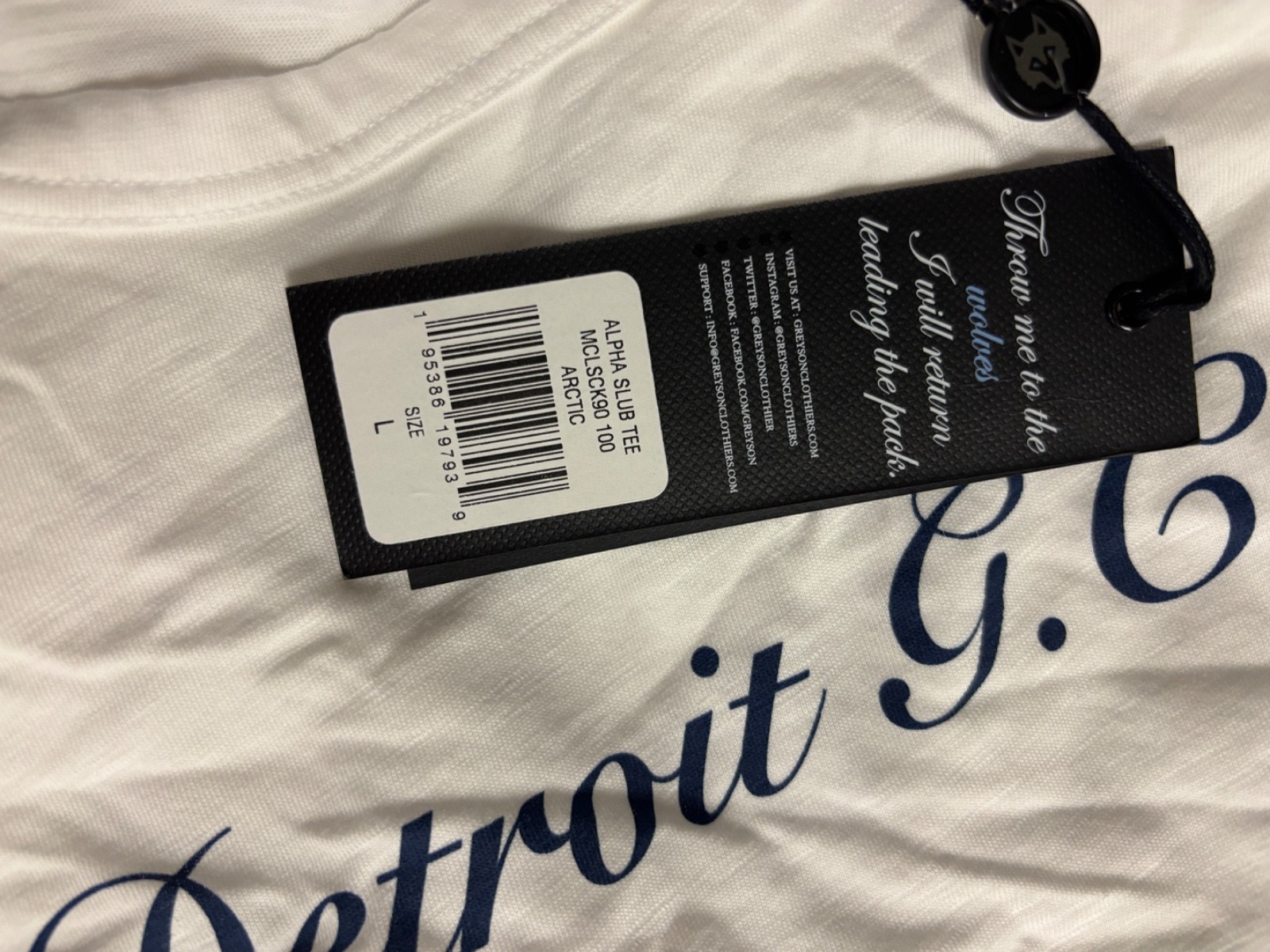 NWT MEN'S GREYSON ALPHA SLUB T-SHIRT, SIZE: L, COLOR: ARCTIC (M10.31)