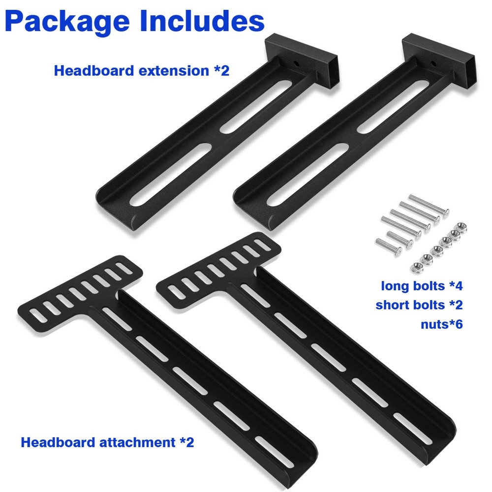 Headboard Kit for Adjustable Bed, Universal Headboard Bracket, Matte Black