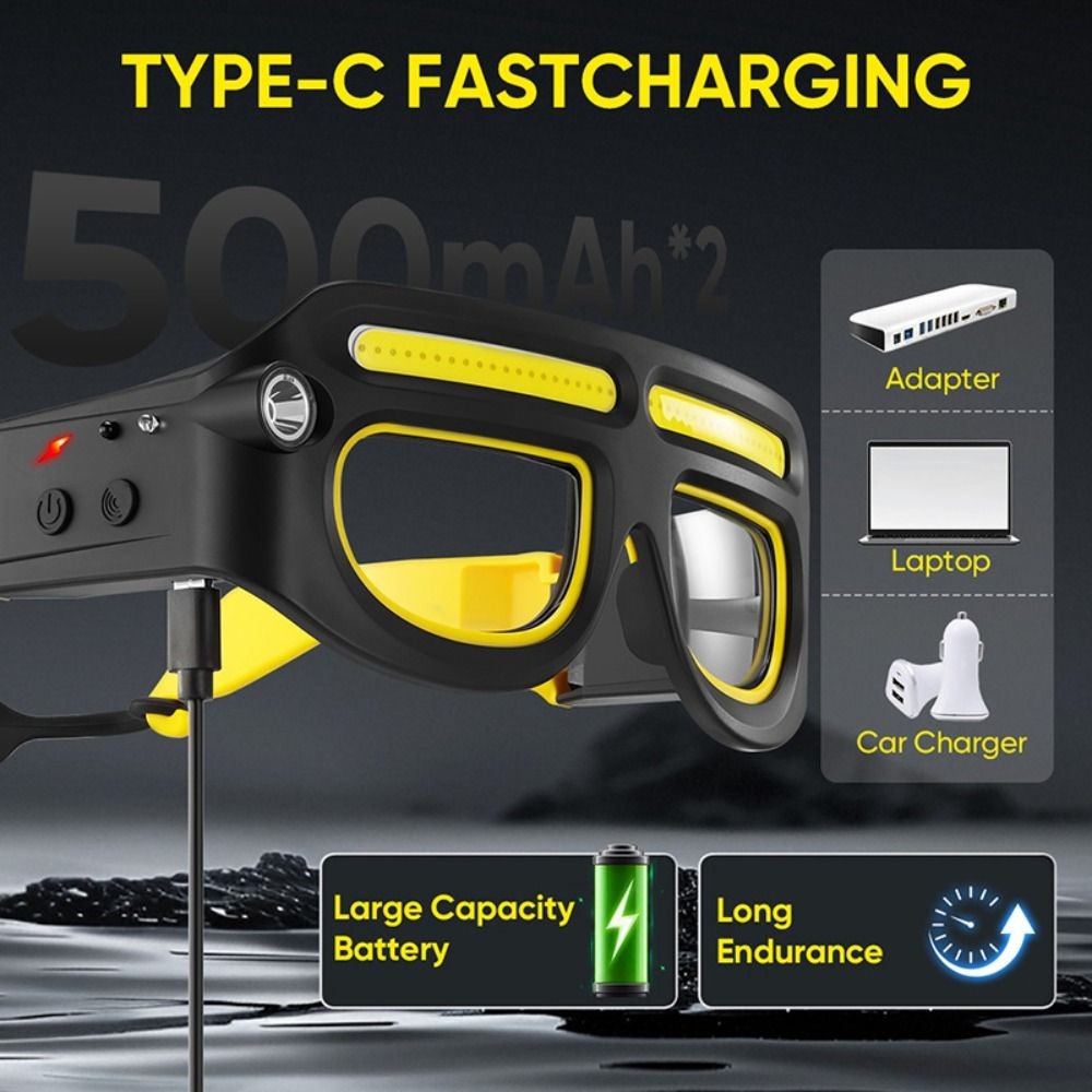 5 Modes LED Glasses Headlights Safety Eyeglass Lamp Work Lights Cycling