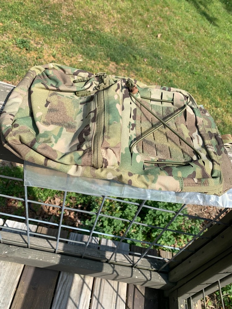 TopTacPro Multicam 2L Hydration/Back Panel Pouch, Laser Cut Molle, No Bladder
