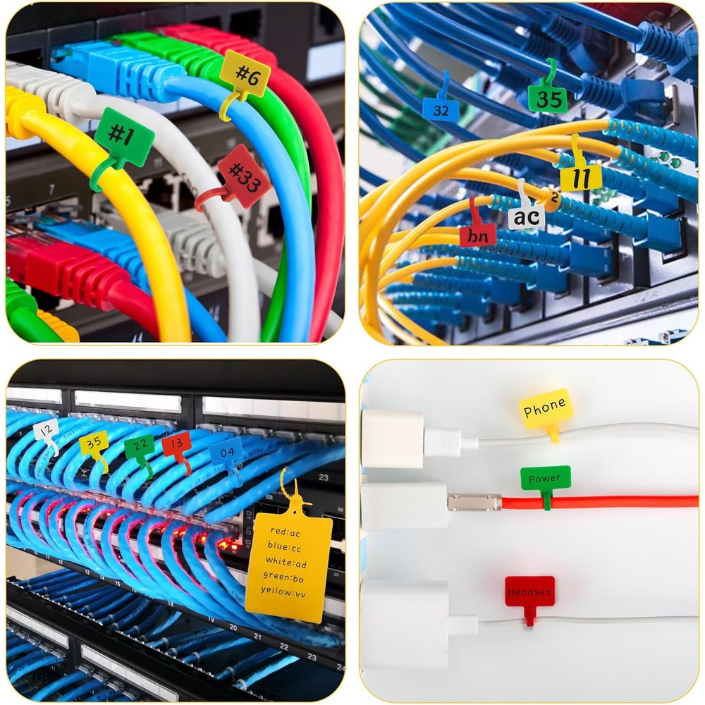 Wire Zip Ties Self-locking Plastic Nylon Cable Ties Multicolor Cord Wire Labels