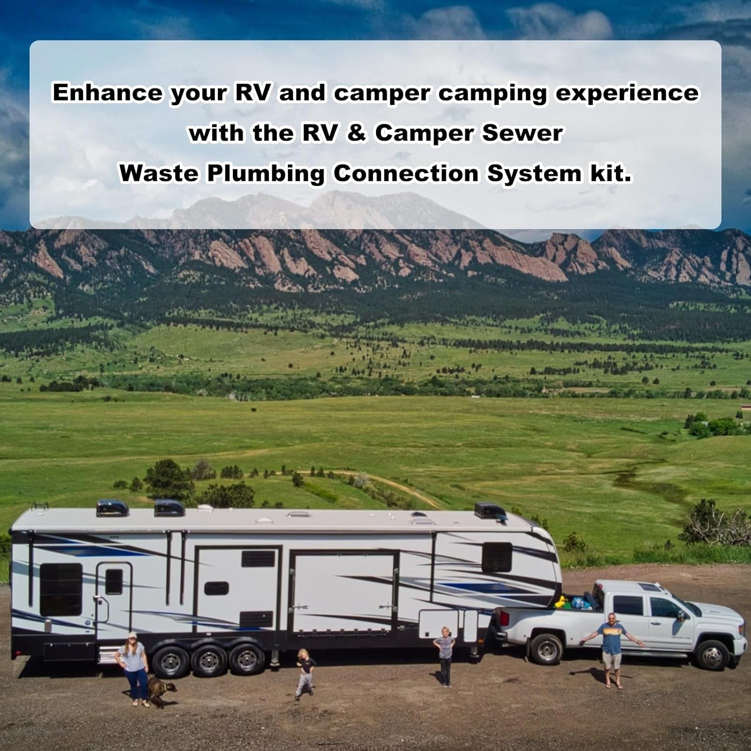 RV and Camper Sewer Waste Plumbing Connection System Kit Compatible with 3" PVC