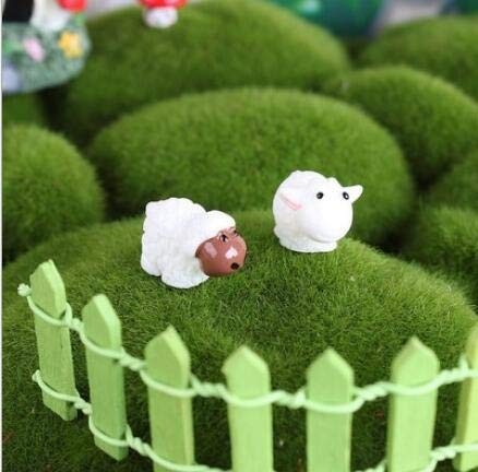 Erioctry 6 Pieces Assorted Sized Artificial Green Moss Rock Ball G