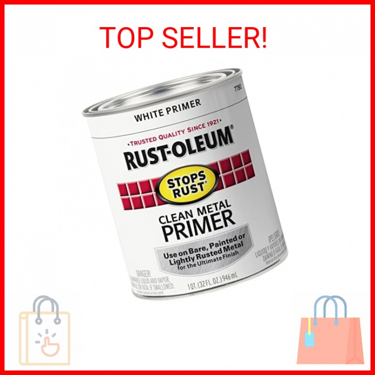 Rust-Oleum 7780502 Stops Rust Clean Metal Brush On Primer, Quart