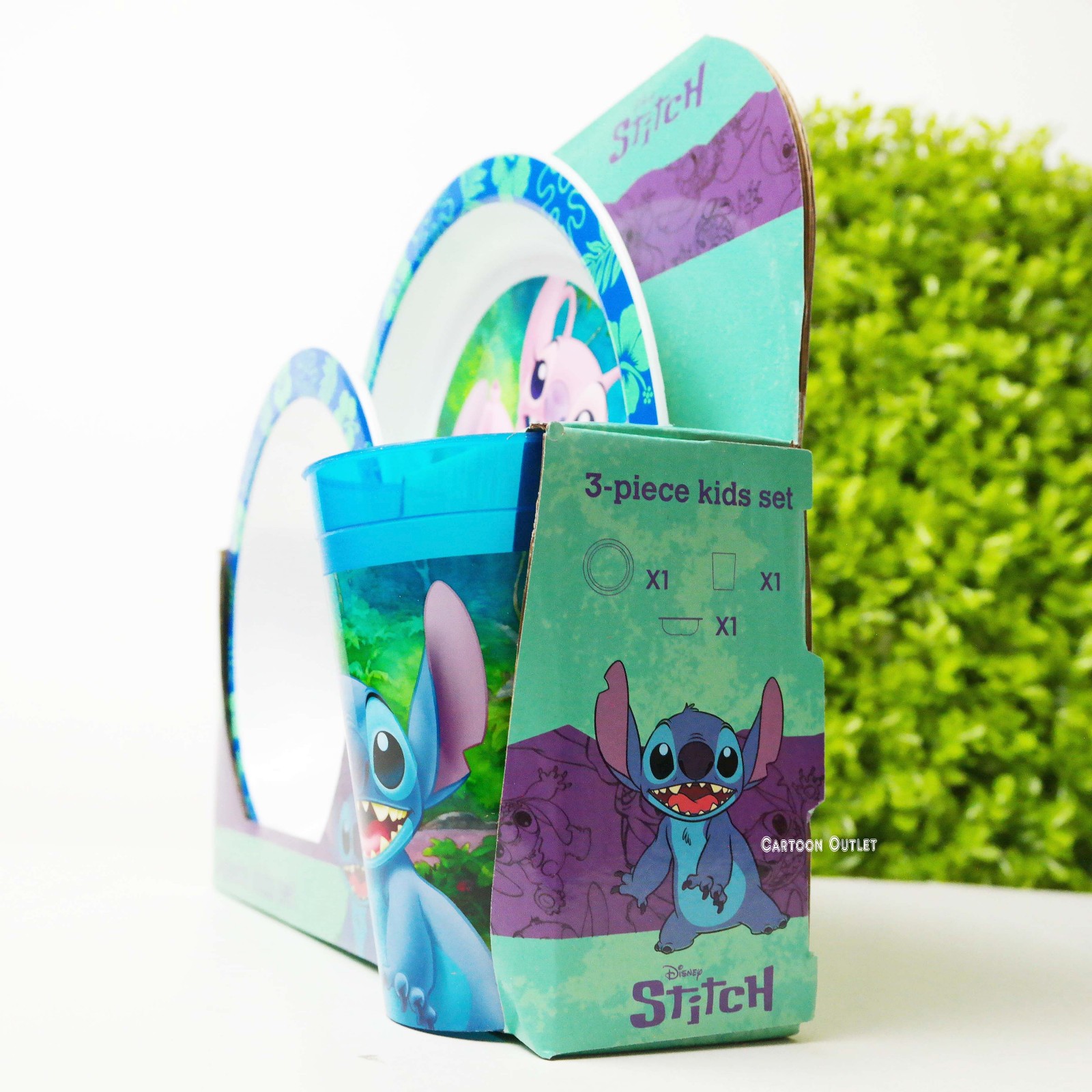 Disney lilo & Stitch 3 pc Plate and Cup Dinner Set Gift Trending Rare Find