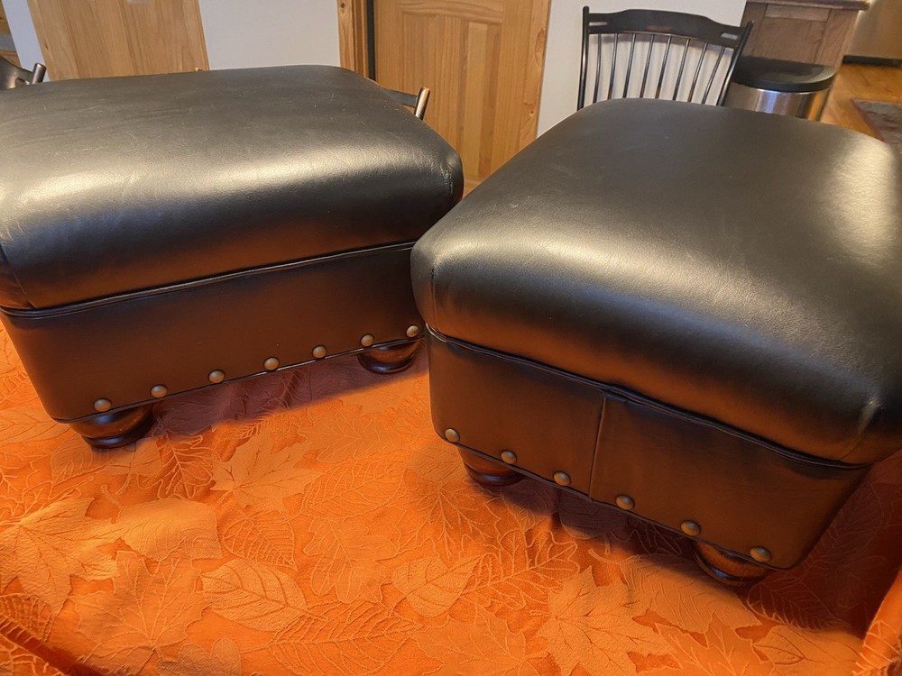 Hancock & Moore Leather Footstool 099