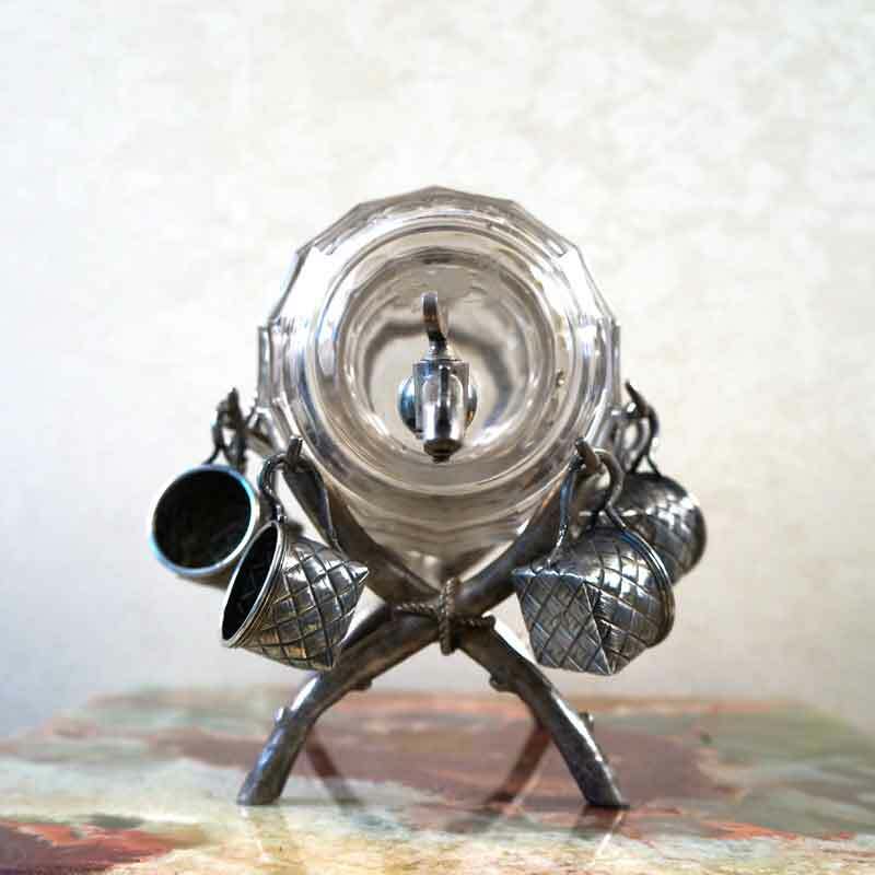 Russian Antique Crystal Silver Barrel
