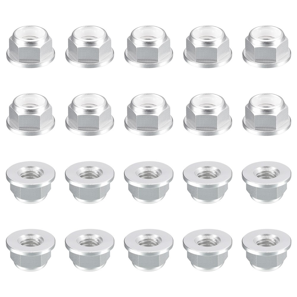 Nylon Insert Hex Lock Nuts, 20pcs - M2.5x0.45mm Self-Locking Nut(Silver)
