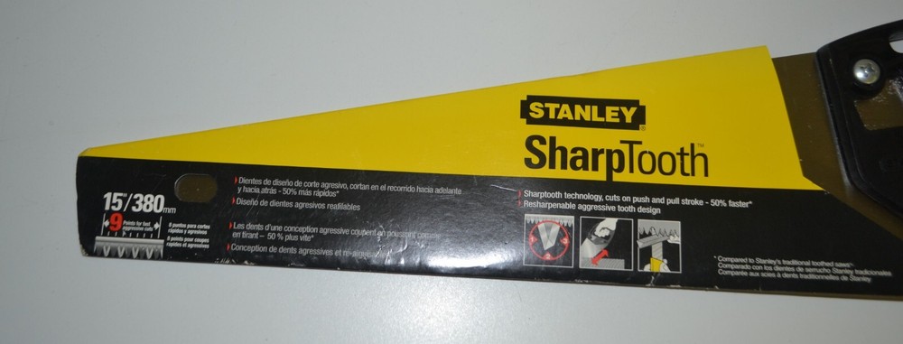 STANLEY, Sharptooth, Saw, 15"/380mm, 9 points