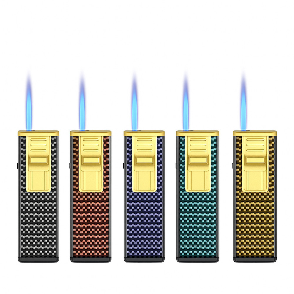 5 PACK Mini Cigar Lighter Windproof Blue Flame Jet Torch Lighters Refillable Gas