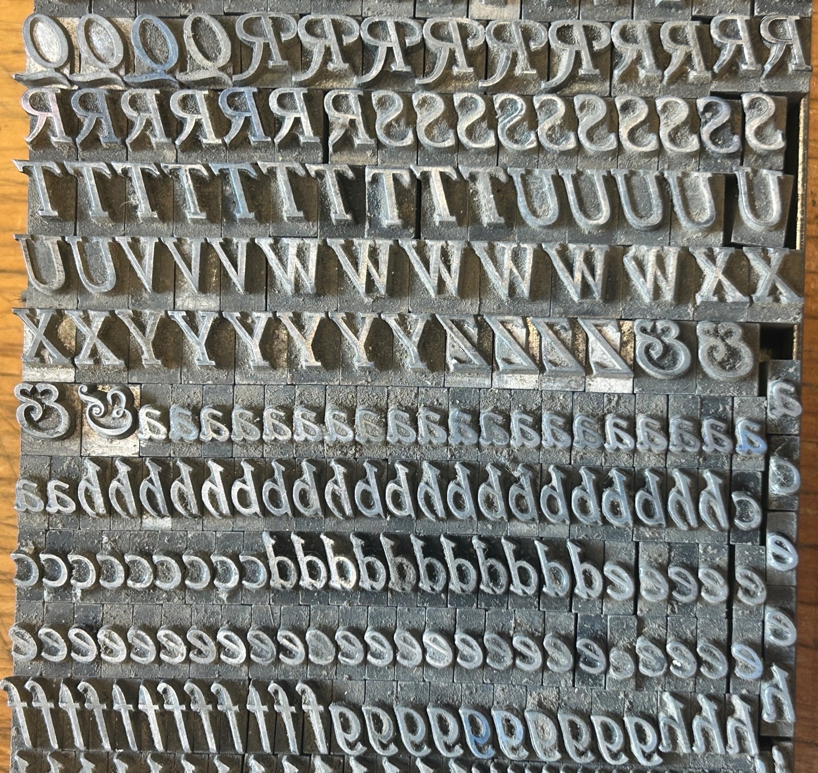 ANTIQUE LETTERPRESS 24 PT LEAD TYPE ARTCRAFT ITALIC 785+ UPPER LOWER &*$?"#