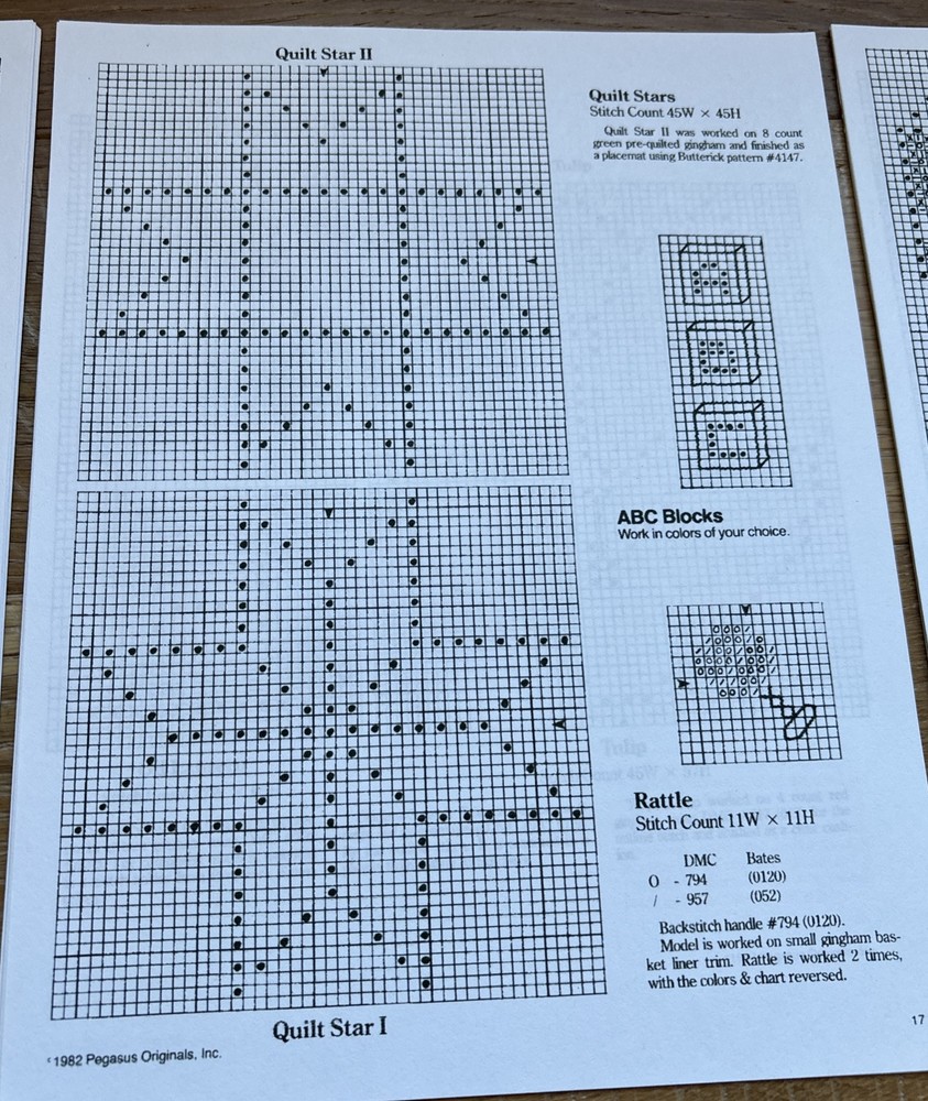 Chicken Scratch & Candlewicking Stitching Chart Pack 112 Stephanie Hedgepath Vtg