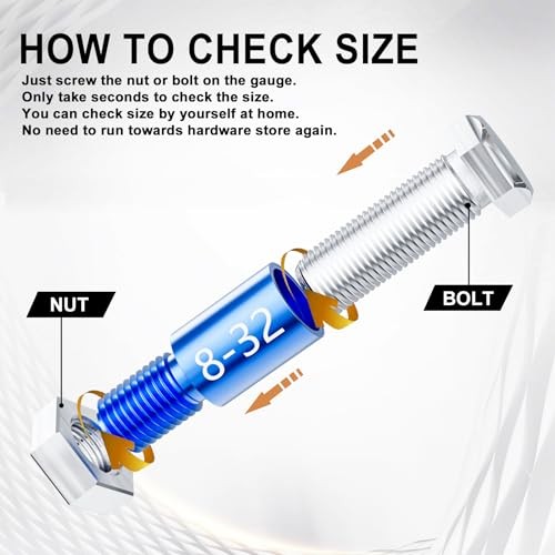 Nut & Bolt Thread Checker - 44PCS Independent Assembly Size Checker, Practical