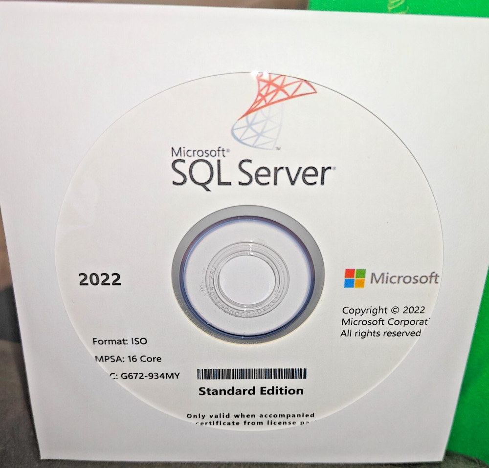 Microsoft SQL Server 2022 Standard Edition, 16 Core License, Unlimited CAL