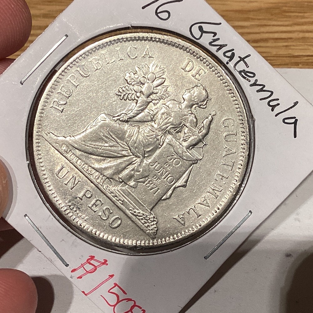 1896 Guatemala Silver Peso AU